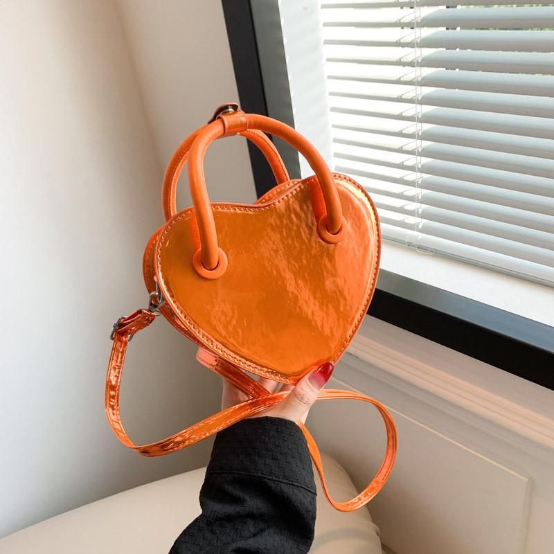 Small Size Heart-shaped Laser Bag In Black Gold Silver Pink And Orange оранжевый