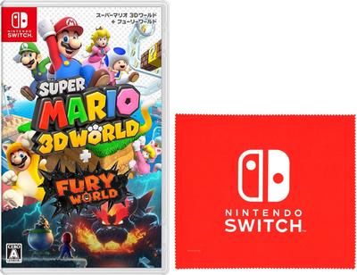 Super Mario 3D World Fury Switch Nintendo Switch Logo Design Microfiber Cloth Included + Bowser's - [Bonus]