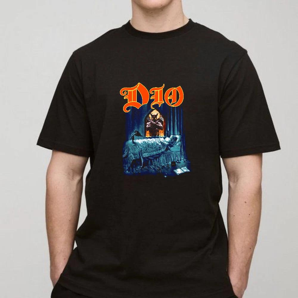 90S dio band graphic tshirt basic black heavy cotton classic style S