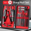 24 Pieces Universal Nail Clipper Tools Set with Nail Scissors Manicure Pedicure Tools Ear Cleaner