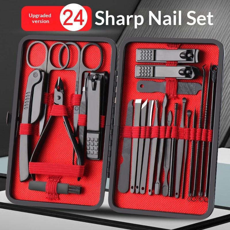 24 Pieces Universal Nail Clipper Tools Set with Nail Scissors Manicure Pedicure Tools Ear Cleaner