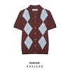 Spring 2025 Women's European & American Fashion Diamond Pattern Knit Top