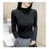 Ribbed Double-Sided Fleece Women's Slim-Fit Long Sleeve Half-High Neck Top