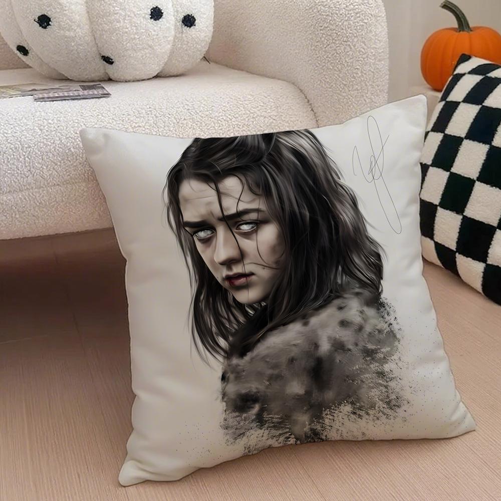 AArya Stark Cushion Cover Linen Pillow Case Soft Breathable Protective Couch Room Decoration