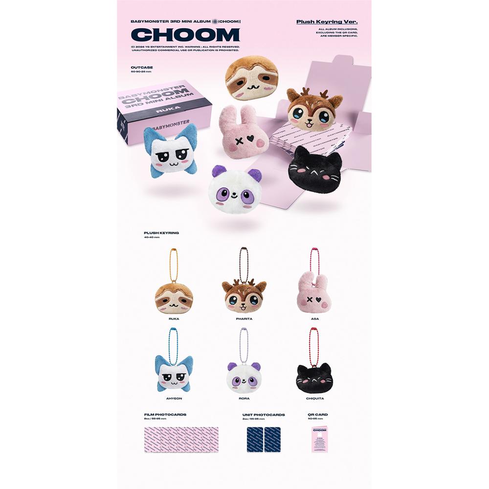 [Předobjednávka] BABYMONSTER - CHOOM (Plyšový přívěsek na klíče Ver.)