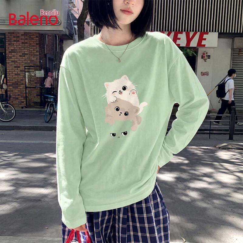 Baleno Women's 2026 Autumn Pure Cotton Long Sleeve T-Shirt