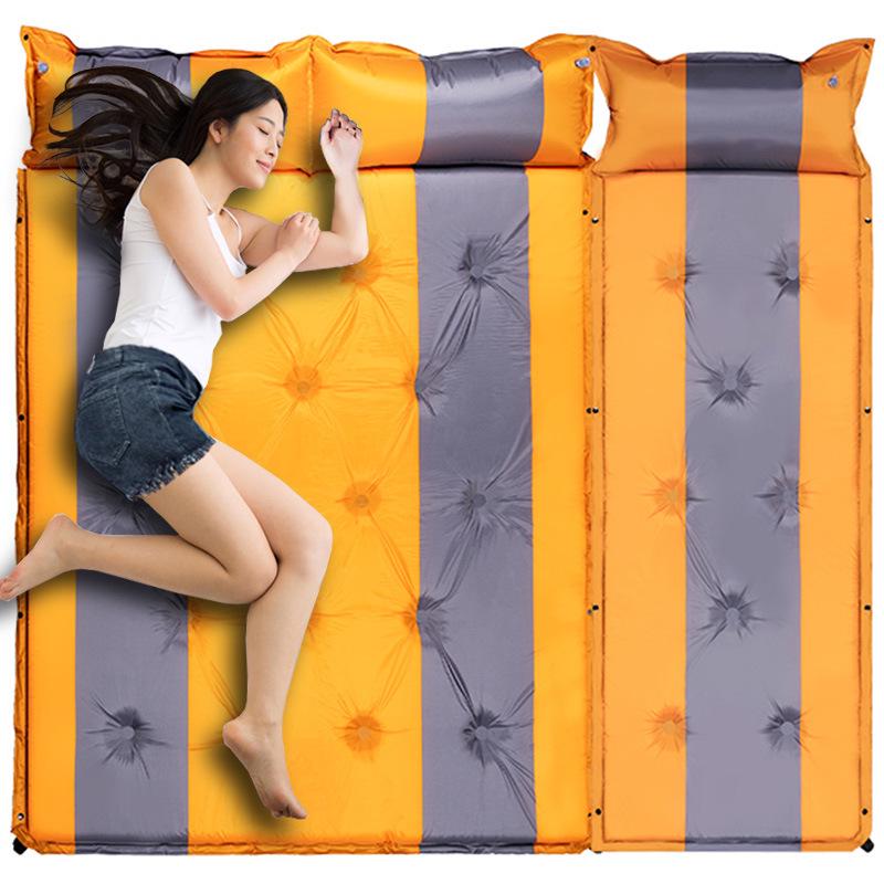 Automatic Inflatable Outdoor Sleeping Pad - Thick, Wide, Moisture-Proof Mat for 3-4 People Camping