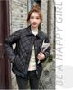 Thin Short Rhomboid Winter Jacket with Turn Down Collar