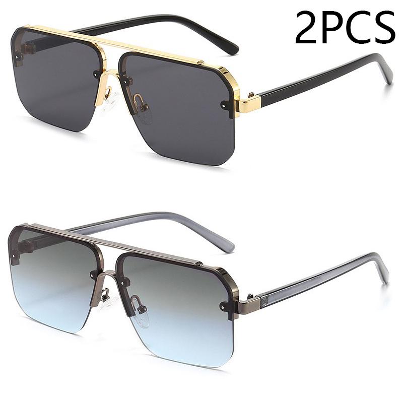 New Square Frame Sunglasses Europe And The United States Fashion Sunglasses Men And Women Half Frame Sunglasses