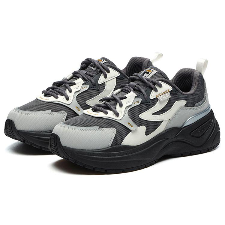 FILA Fabric Synthetic Leather Comfortable Low-Top Dad Shoes Women sneaker Gray F12W216119FFV