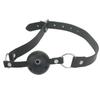 HOLLOW OUT Ball Mouth Gag Oral Fixation Mouth stuffed DROOL PU Leather roleplay slave submisson Adult Game For Couples Flirting