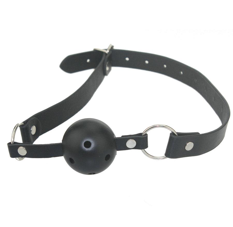 HOLLOW OUT Ball Mouth Gag Oral Fixation Mouth stuffed DROOL PU Leather roleplay slave submisson Adult Game For Couples Flirting