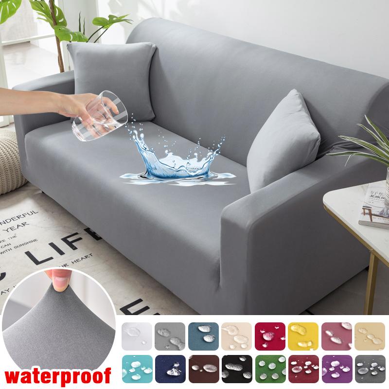 Waterproof Sofa Slipcover Stretch Couch Cover Pet Friendly Sofa Covers For Living Room Furniture Protector With Elastic Bottom