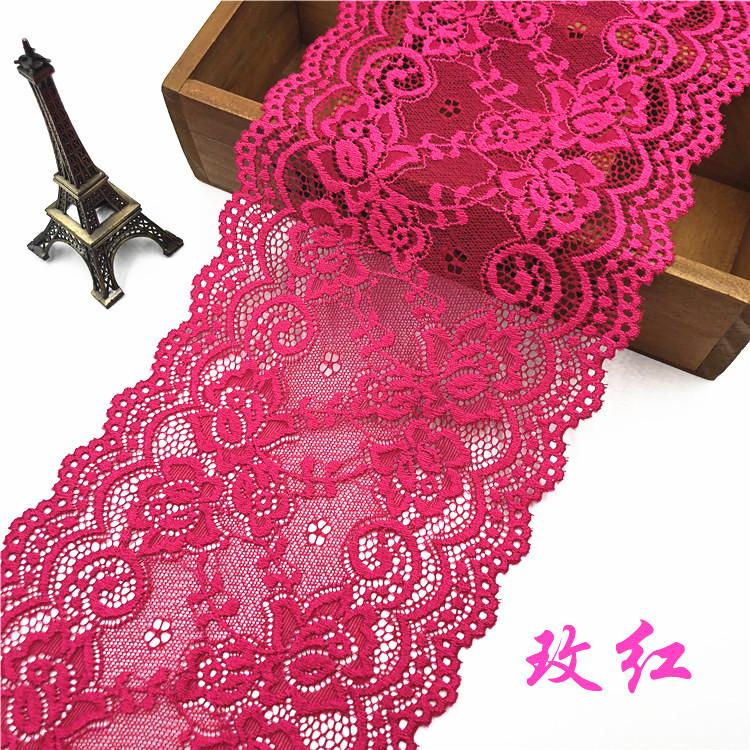 1 Yard Elastic Hollow Flower Embroidery Lace 15 Cm Wide Diy Handicrafts Clothing Sewing Fabric Home Textile Curtain