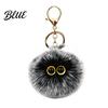 Pompom Bag Charm Plush Cat Ball Keychain Fluffy Kitten Charm Keychain Pendant with Fuzzy Metal Lobster Clasp Backpacks Keys Decorative Accessory
