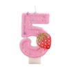 Pink Heart Strawberry Number Candles: Creative Children's Birthday Cake Decorations 0-9