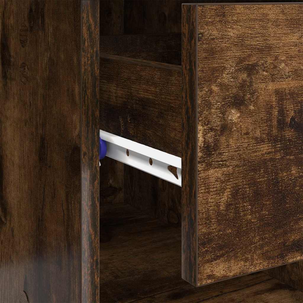 Desk Smoked Oak Finish 90 x 49 x 75 cm Engineered Wood