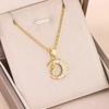 1 Stück Stern und Mond mit Zirkonia Kupfer Anhänger Halskette Mädchen Stil Geschenk Schmuck