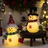 Festival Light Up Snowman Ornament With Warm LED Glows For Holiday Homes Decoration Desktop Accessories