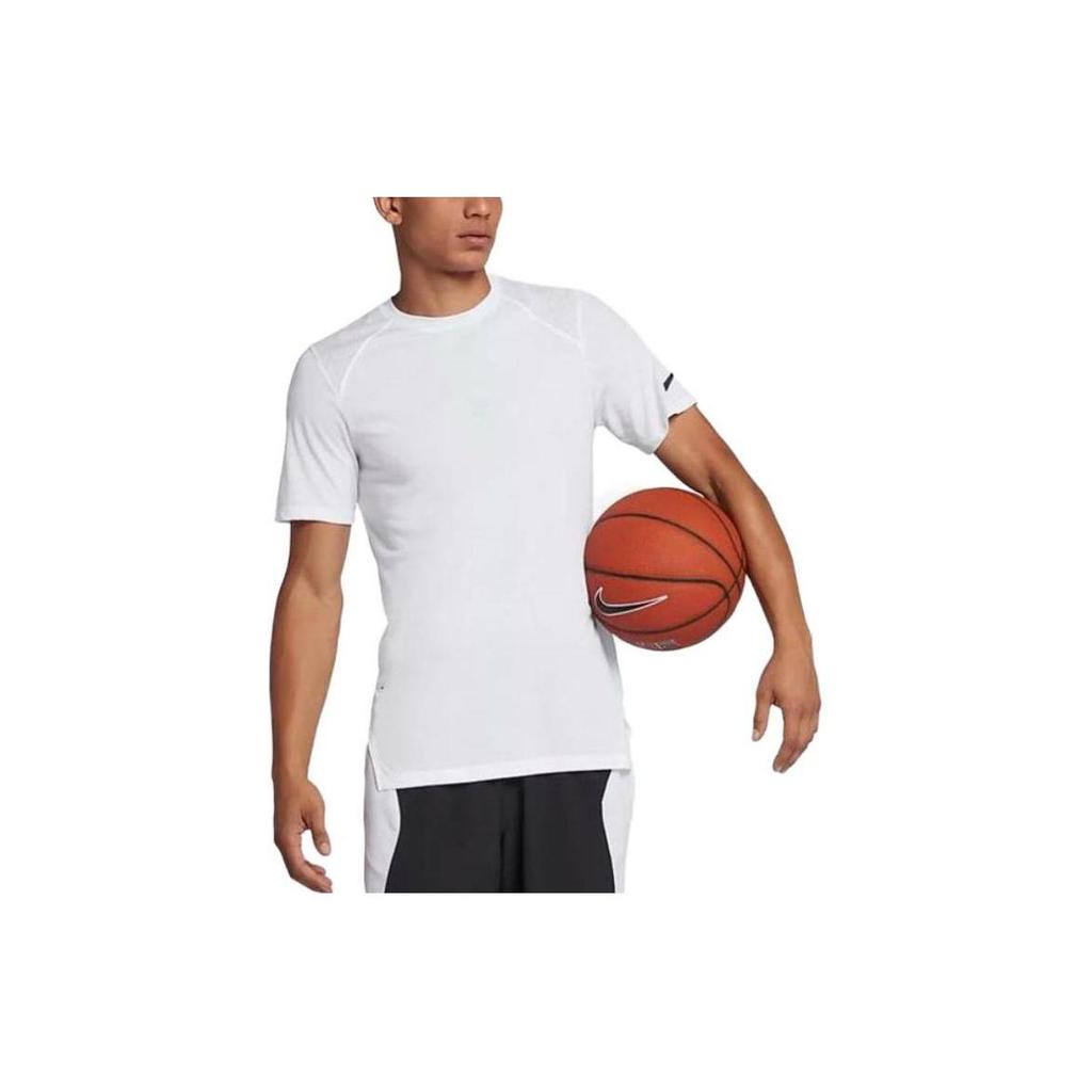 Nike T Shirts Men's White Crew Neck Moderate Straight Fit 891685-100