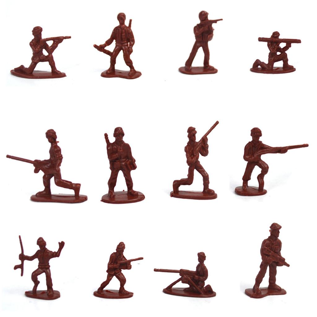 100PCS Children Toy Mini Military Soldiers Figures Models Playset Desk Decor Toddler Army Men Kids Toy Gift Accessories