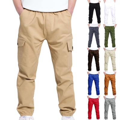 Fashion Children's Casual Sports Overalls Casual Pants Boys And Girls Pocket Elastic Trousers