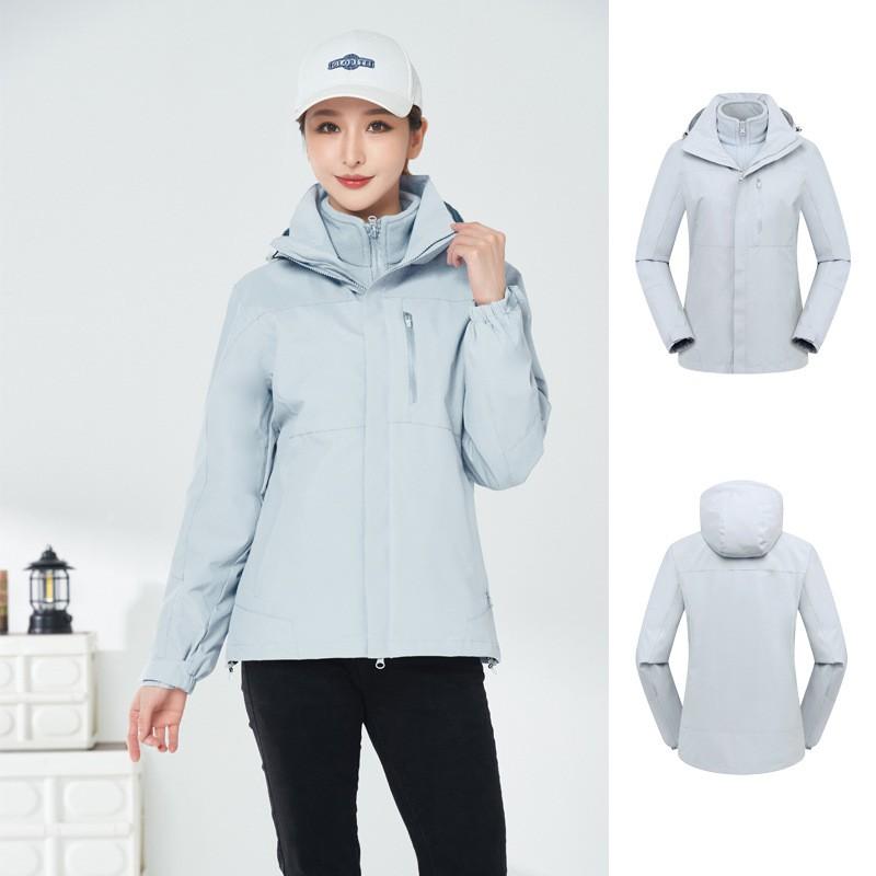 3in1 Detachable Waterproof Windproof Jacket Men Women Hiking Camping Fishing Outdoor