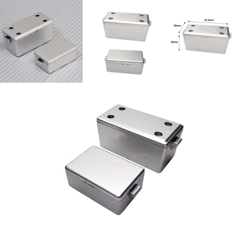 Caixa de Ferramentas Decorativa Realista de Plástico Rígido Prateado Para Caminhões Crawler RC 1/10 Conjunto de 2