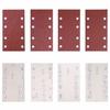 ASDSH Sanding Paper, Rectangular Sandpaper, 8-Hole Sanding Pad, Orbital Sander Paper Set for Woodworking, Random Action Sanders, Sanding, Polishing, S