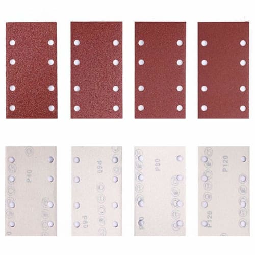 ASDSH Sanding Paper, Rectangular Sandpaper, 8-Hole Sanding Pad, Orbital Sander Paper Set for Woodworking, Random Action Sanders, Sanding, Polishing, S