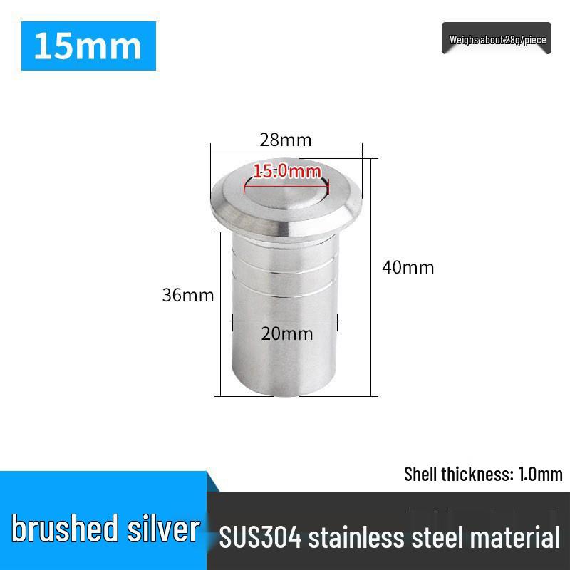 304 Stainless Steel Dustproof Door Bolt Plug with Concealed Top/Bottom and Anti-Sand Cap