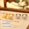Banyan Tree S925 Silver Geometric Shell Pearl Earrings - Korean Trendy Niche Style
