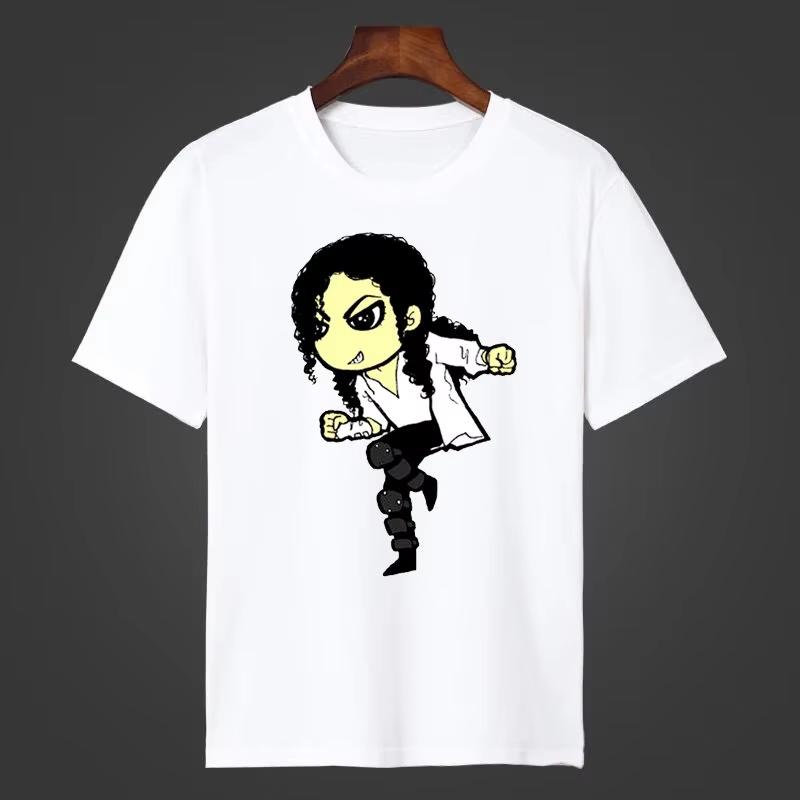 Michael Jackson Short Sleeved Unisex Women Tshirt MJ Fan Casual Wear Couple Outfit Adults Cotton T Shirt