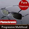 2026 Titanium Photochromeic Multifocal Reading Glasses Men Anti Blue Light Women Progressive Multifocus Presbyopic Glasses 1.0