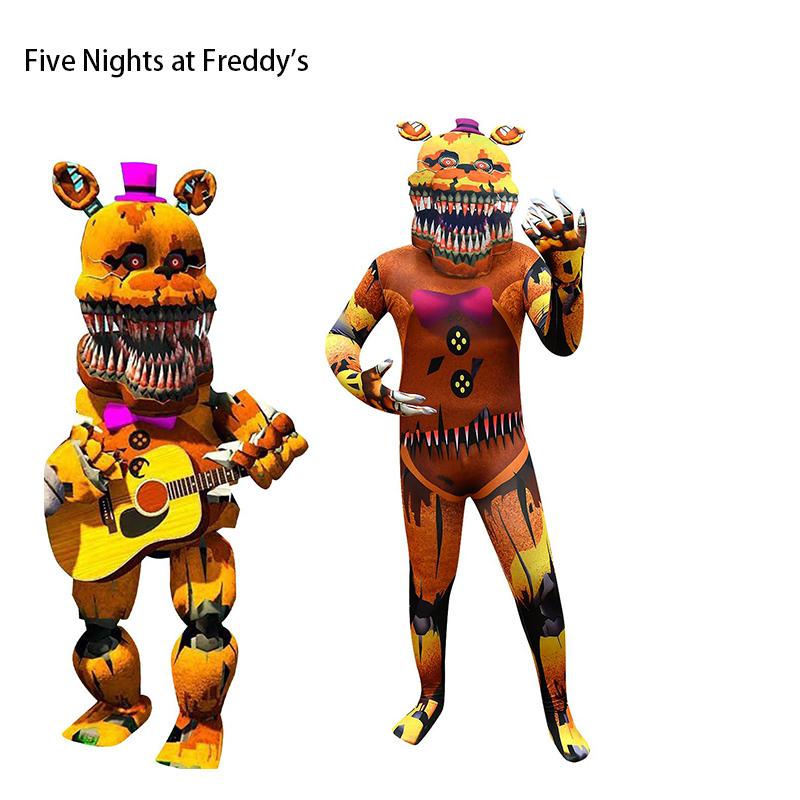 Fem Netter Hos Freddys Barne Cosplay Kostyme Halloween Maskerade Drakt