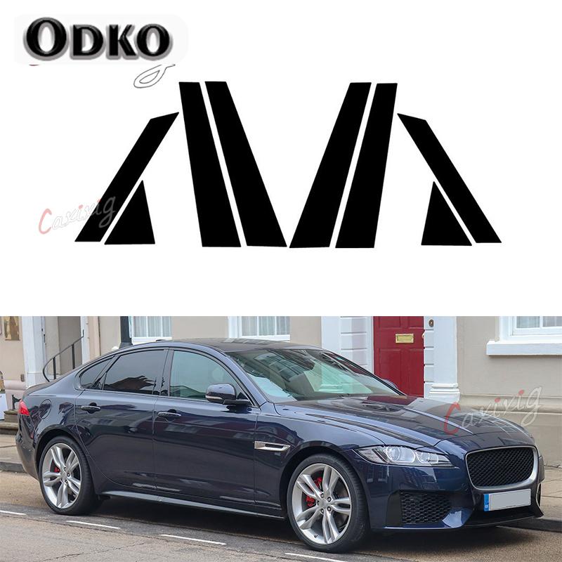 Possbay Car Pillar Posts Door Window Trim Cover Kits  for Jaguar XF X260 XE X760 2015 2016- BC Column Sticker