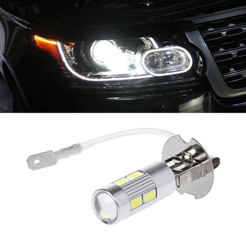 2PCS/Lot Car Fog Light H3 LED High Power H1 LED Fog Running Light Bulb Headlight DRL 10SMD 5630 Super Bright LED Auto Lamp 12V