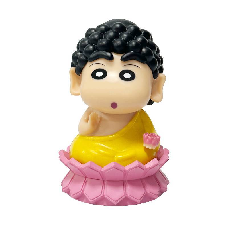 Crayon Shinchan Lucky Lotus Action Figures Model Pvc Desk Car Ornament For Home Office Decor