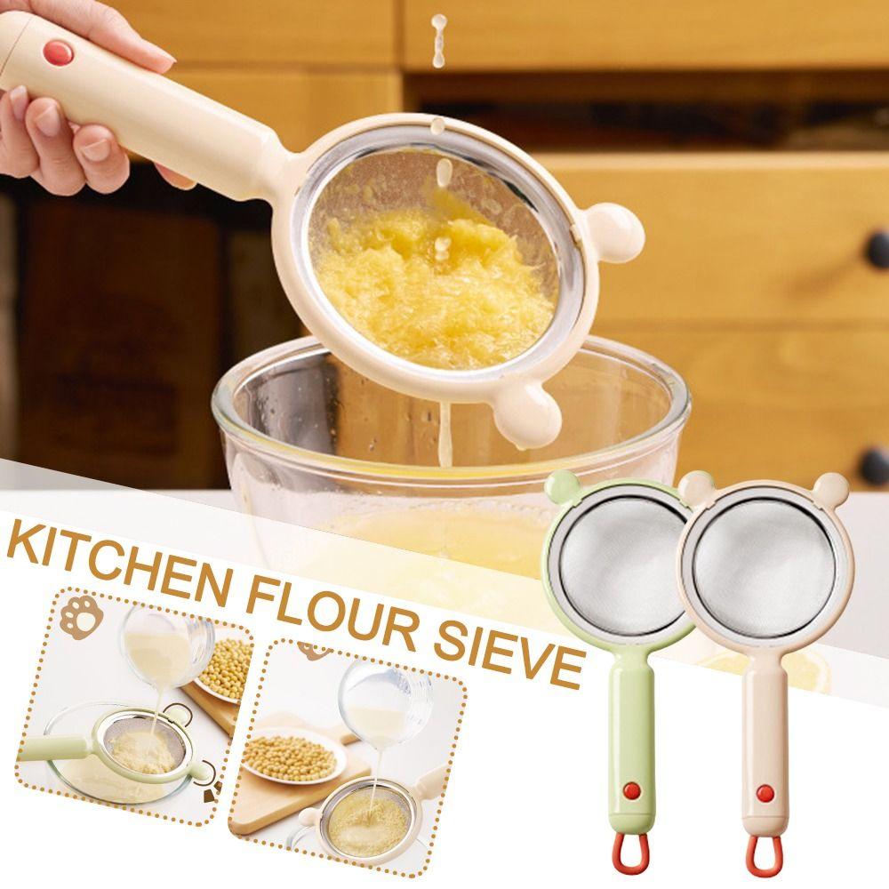 

Multifunctional Kitchen Flour Sieve Filter Tool Food Filters New Household Colander бежевий
