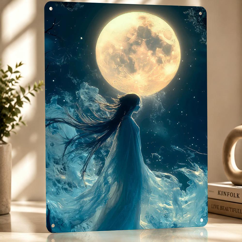 Moonlit Fantasy Metal Poster Perfect Gift for Fans Lovers Personalized Wall Art Metal Sign for Home Decorations Bar Accessories