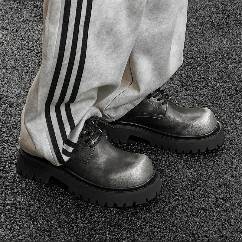 Derby shoes 2024 new Mickey big head shoes business casual platform round head leather shoes 5740-J