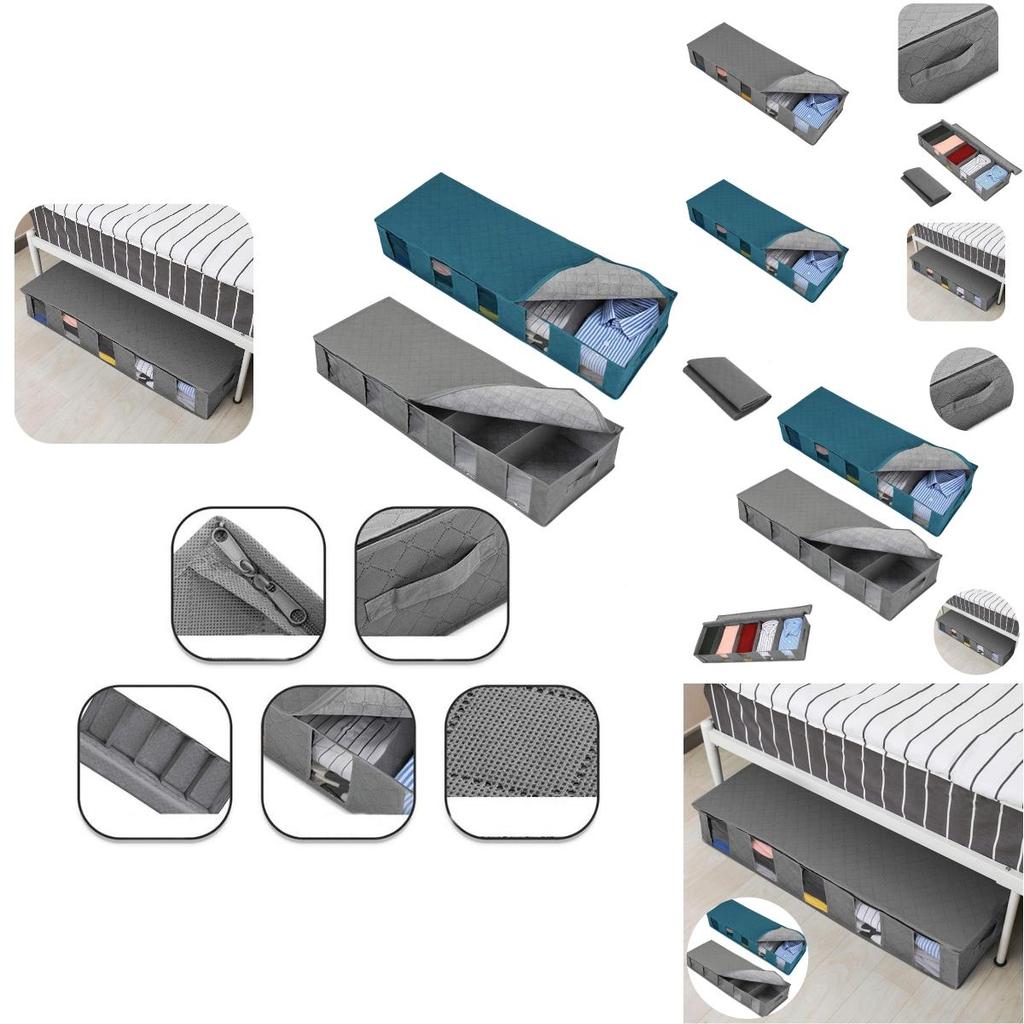 Foldable Non-woven Bed Bottom Storage Bag For Clothes And Quilts Moisture-proof And Dustproof