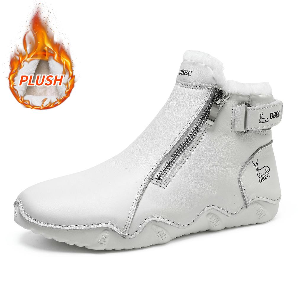 Popular thermal Martin boots women's leather large size cotton shoes independent station high top wear-resistant outdoor casual shoes
