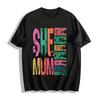 She Is Mum Strength Bible Verse Graphic Tee Christian Mom Shirt Pure Cotton T-shirt