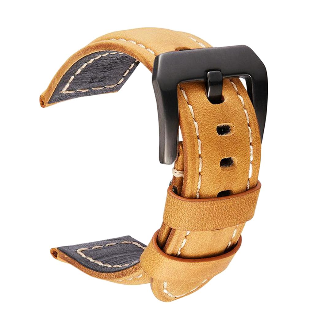 Leather Wrist Watch Band Wristband Universal Strap Replacement Casual Retro 24mm
