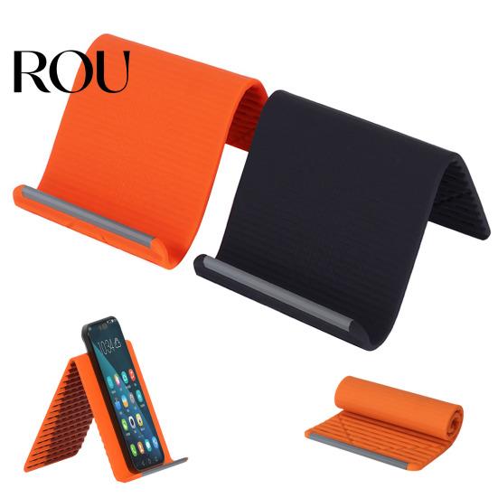 Customizable Phone Stand Flexible Silicone with Bendable Arm Portable Foldable Holder Pocket for Laptop Desk Bed Hands-Free Smartphones Tablets