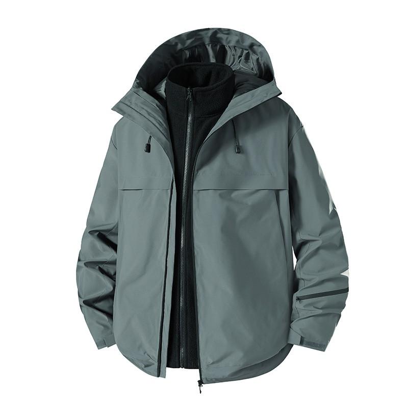 Unisex Outdoor Hiking Jacket With Removable Hood Windproof Breathable Waterproof Shell Winter Trekking Mountaineering