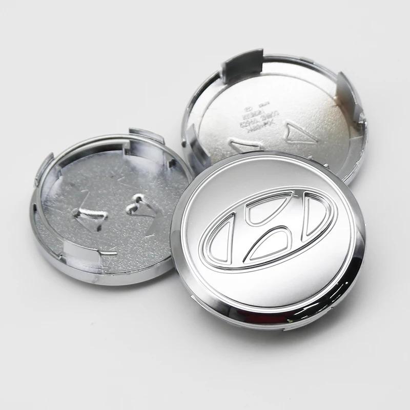 ABS 65mm 60mm 3D Car Emblem Wheel Hub Center Cap Badge Covers Accessories For Hyundai I10 I20 Getz Accent Elantra Santa Badge