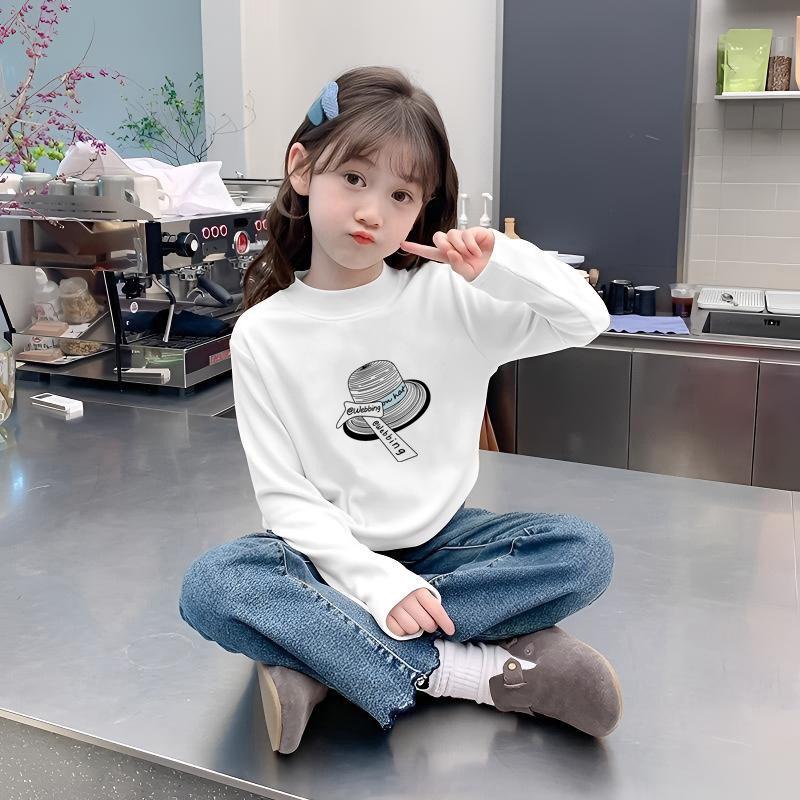 Girls' Fleece Long-Sleeve Turtleneck for Kids - Warm Base Layer Top for Autumn & Winter