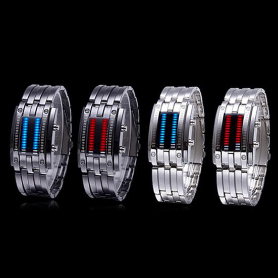 Wristwatch with Strap Date Digital Tungsten Steel Fashion Luminous Watch for Couple